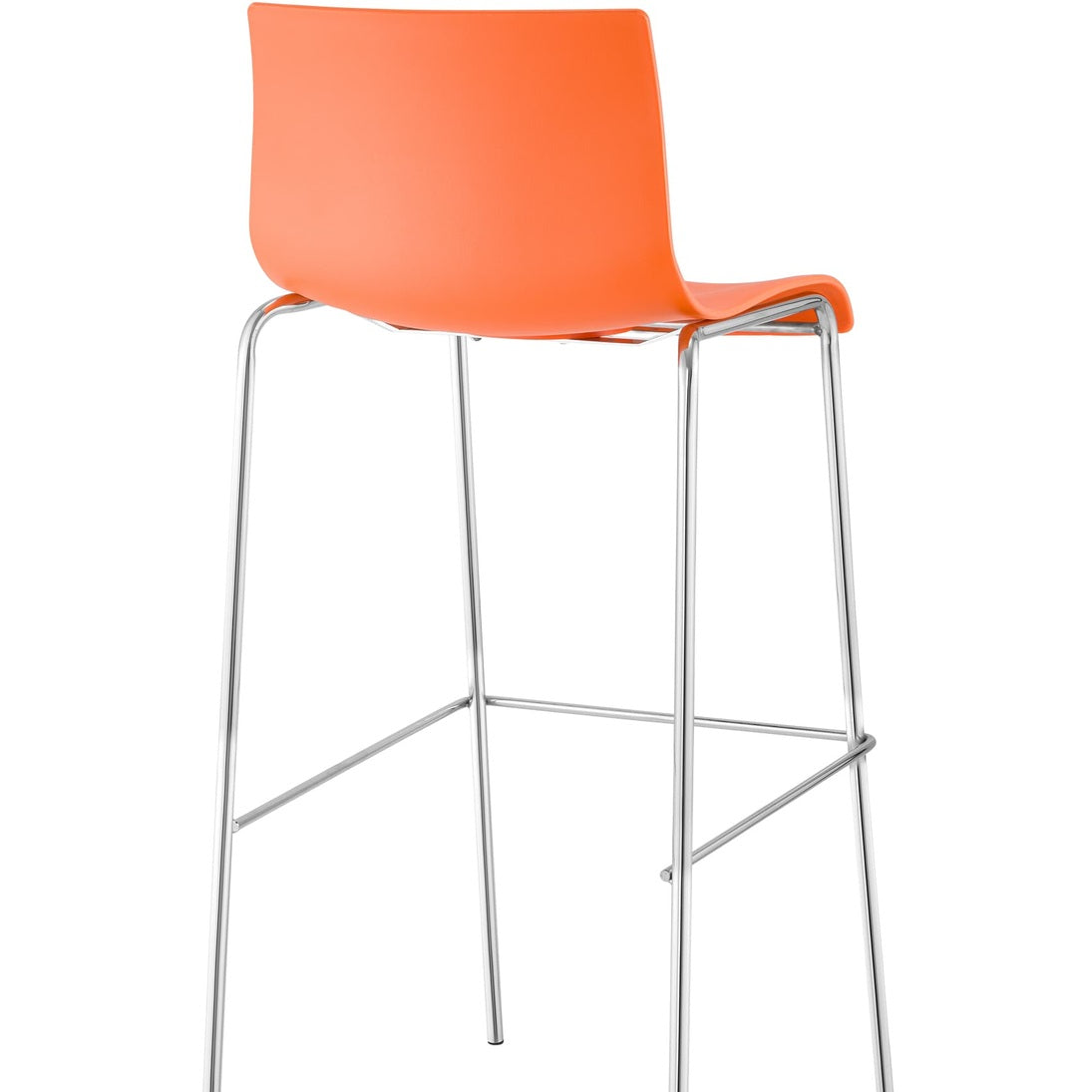 Barhocker Hoover Chrom 4-Fuß Gestell - orange - InfinityMarket