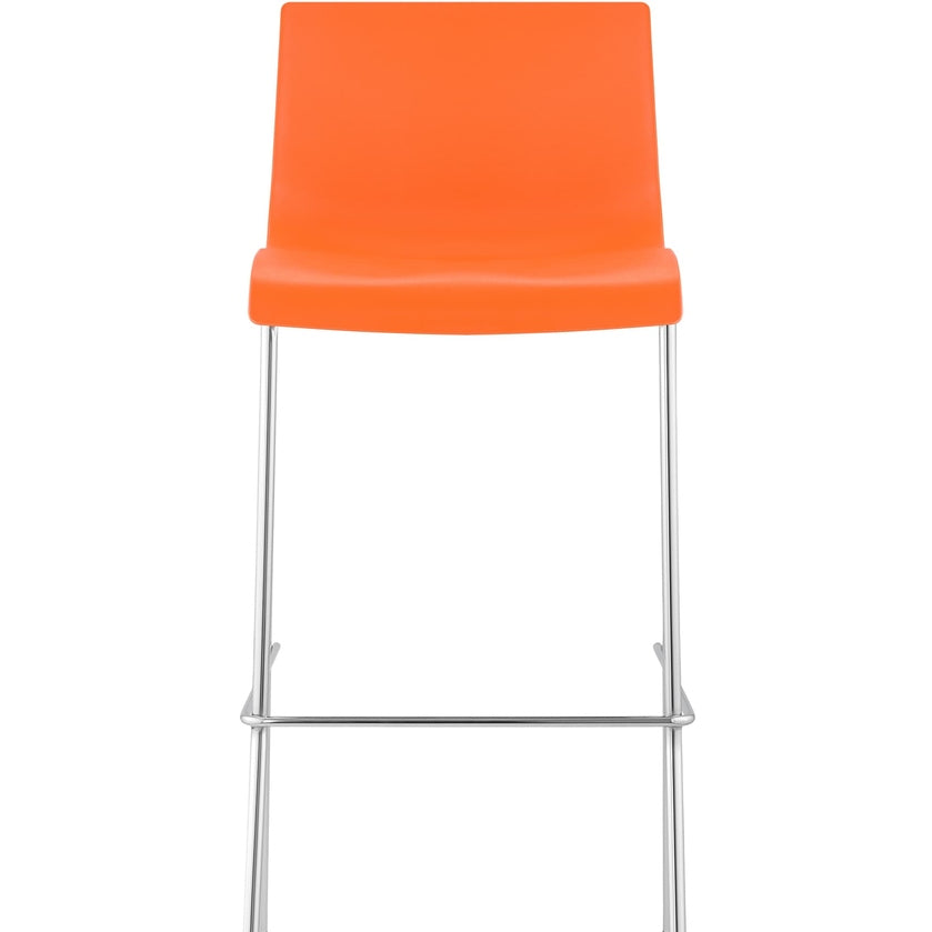Barhocker Hoover Chrom 4-Fuß Gestell - orange - InfinityMarket