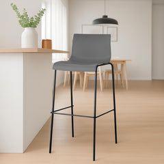Barhocker Hoover 4-Fuß Gestell schwarz - grau