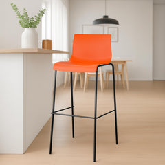Barhocker Hoover 4-Fuß Gestell schwarz - orange