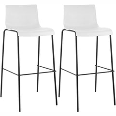 2er Set Barhocker Hoover Kunststoff 4-Fuß Gestell schwarz - weiß