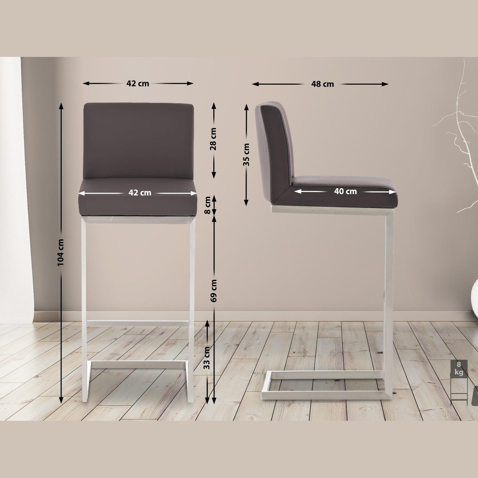 Barhocker Paros - braun - InfinityMarket