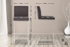 2er Set Barhocker Paros Kunstleder - braun