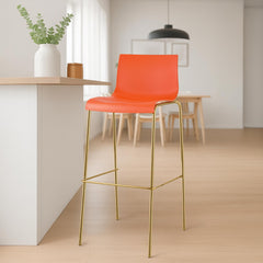 Barhocker Hoover Kunststoff 4-Fu� Gold - orange