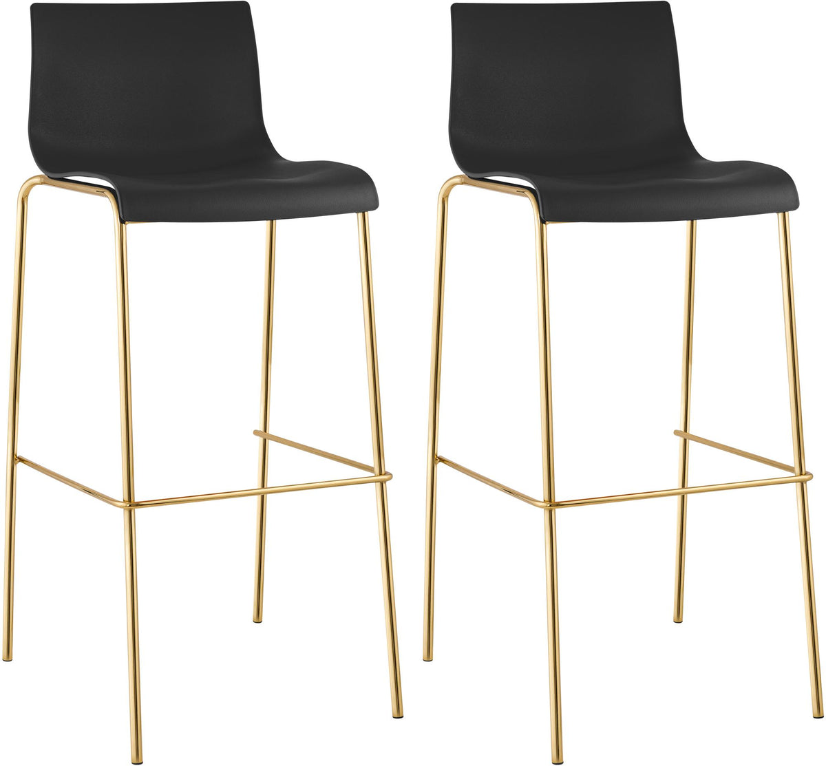 2er Set Barhocker Hoover Kunststoff 4-Fu� Gold - schwarz