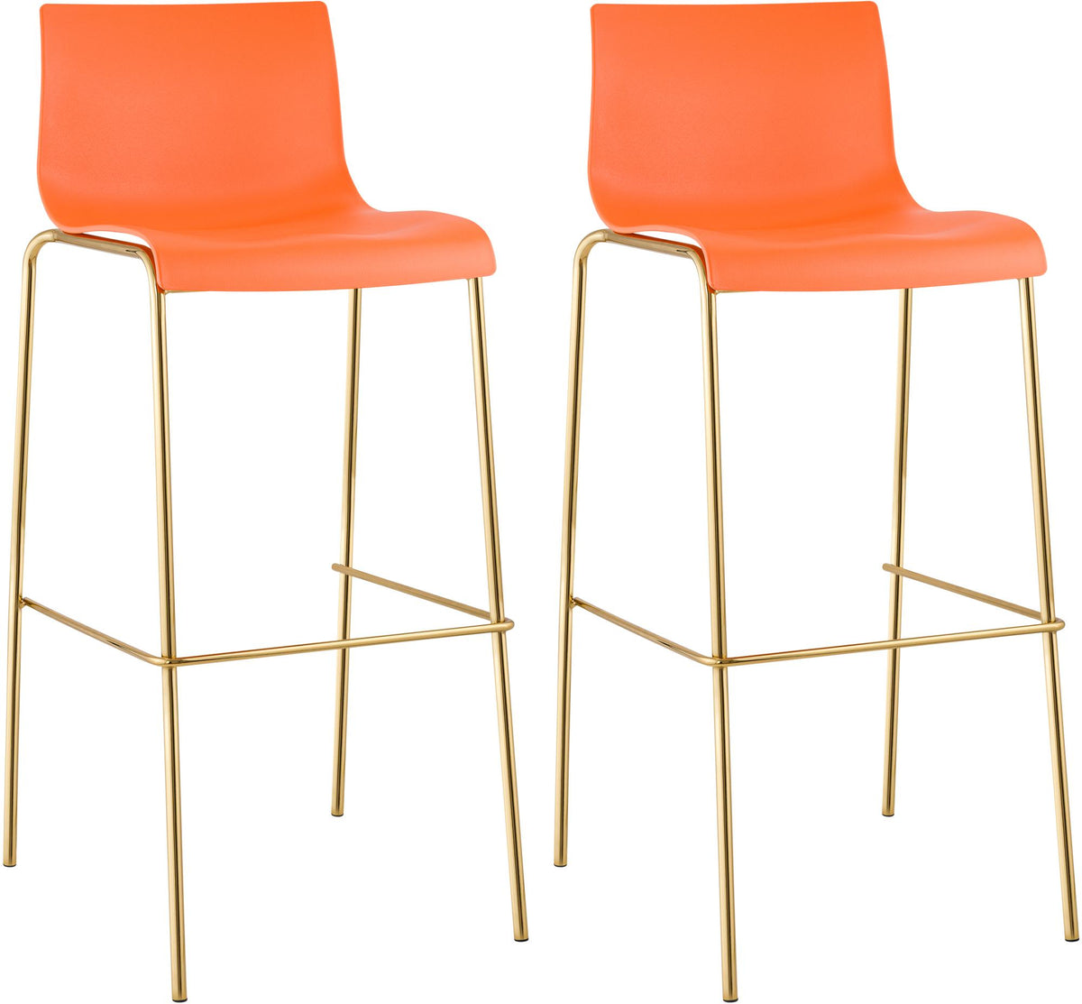 2er Set Barhocker Hoover Kunststoff 4-Fu� Gold - orange