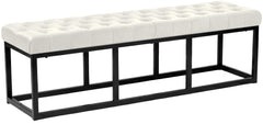 Sitzbank Polson Samt Schwarz 150 cm - creme