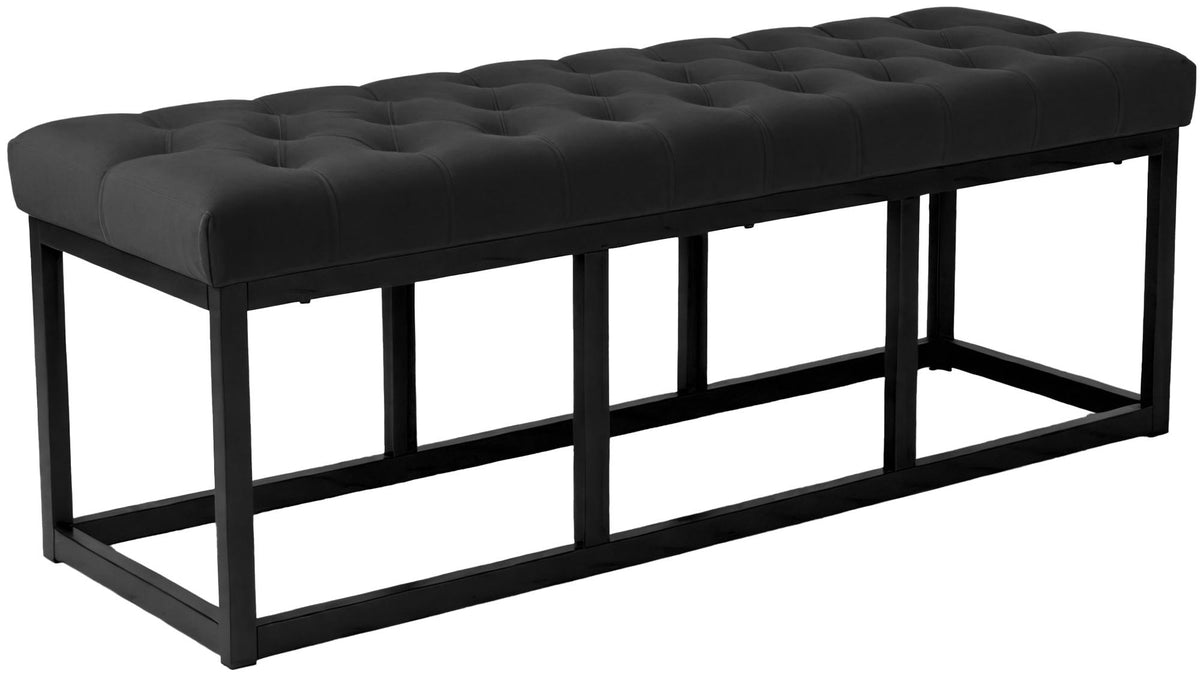 Sitzbank Polson Samt Schwarz 120 cm - schwarz