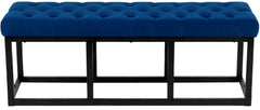 Sitzbank Polson Samt Schwarz 120 cm - blau