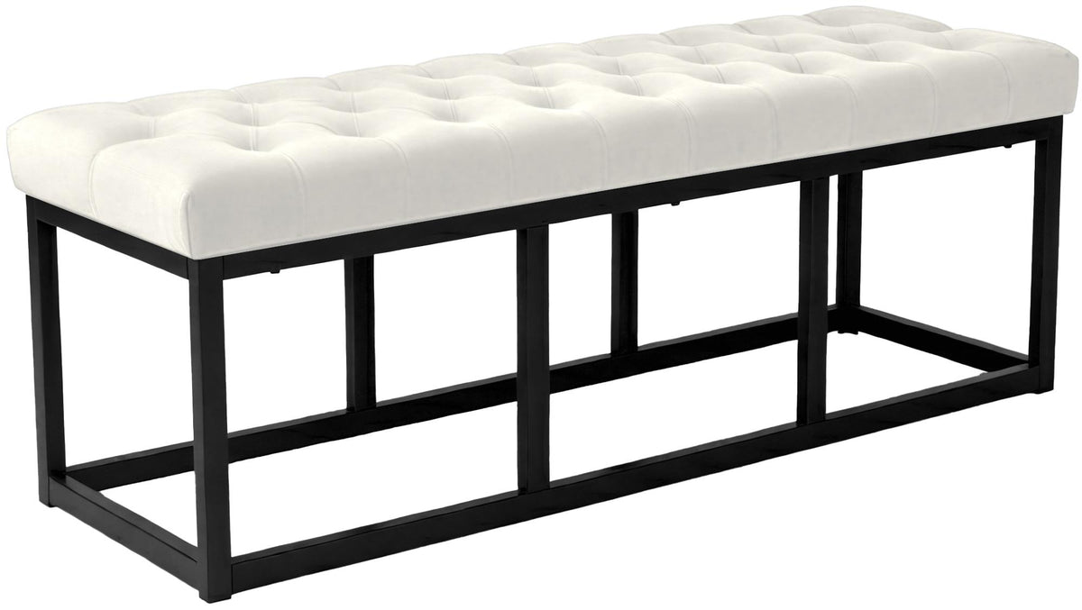 Sitzbank Polson Samt Schwarz 120 cm - creme