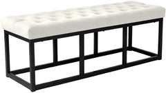 Sitzbank Polson Samt Schwarz 120 cm - creme