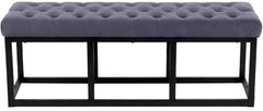 Sitzbank Polson Samt Schwarz 120 cm - grau