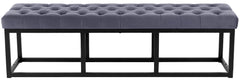 Sitzbank Polson Samt Schwarz 150 cm - grau