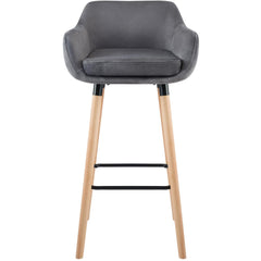 2er Set Barhocker Grant Samt - grau