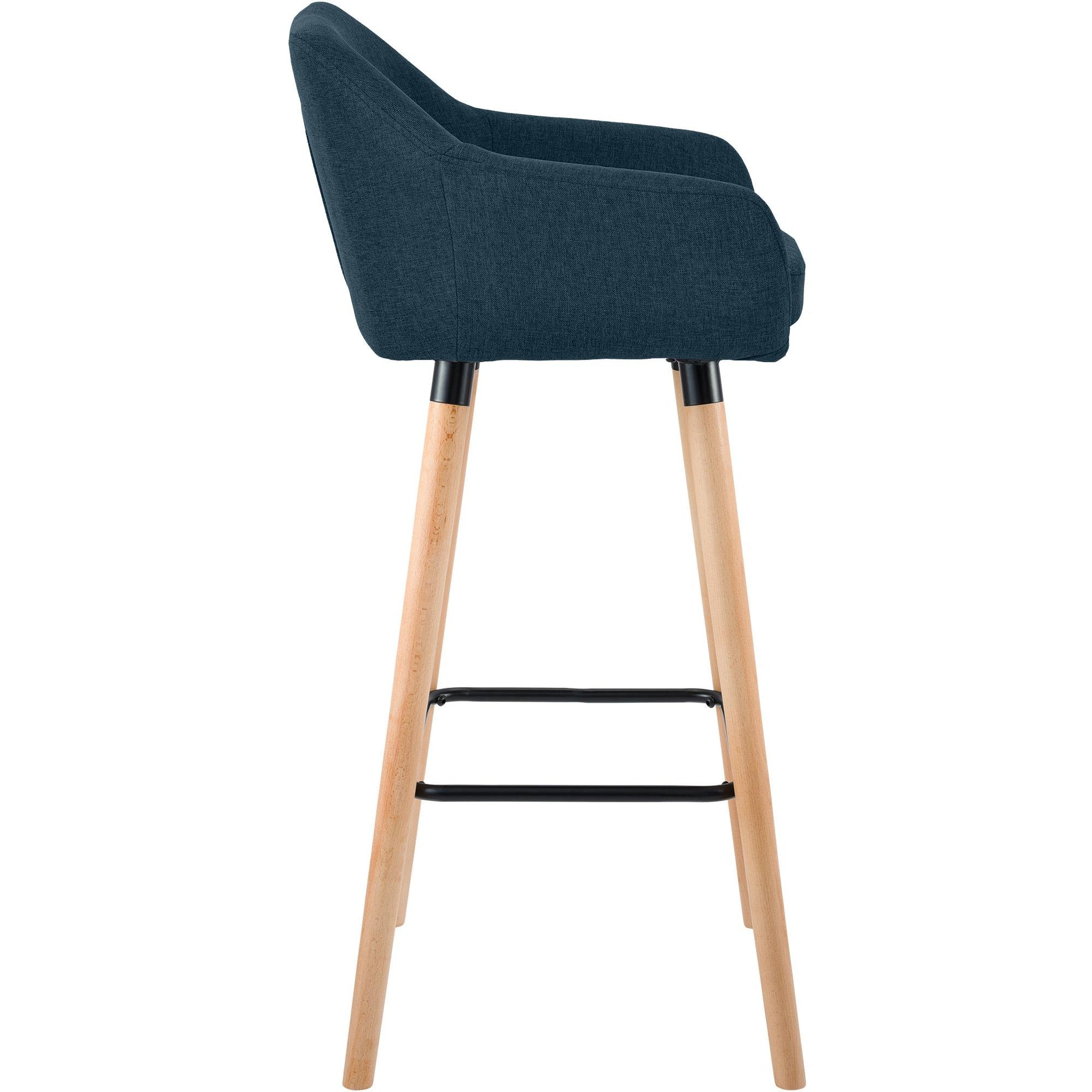 Barhocker Grant Stoff - blau - InfinityMarket