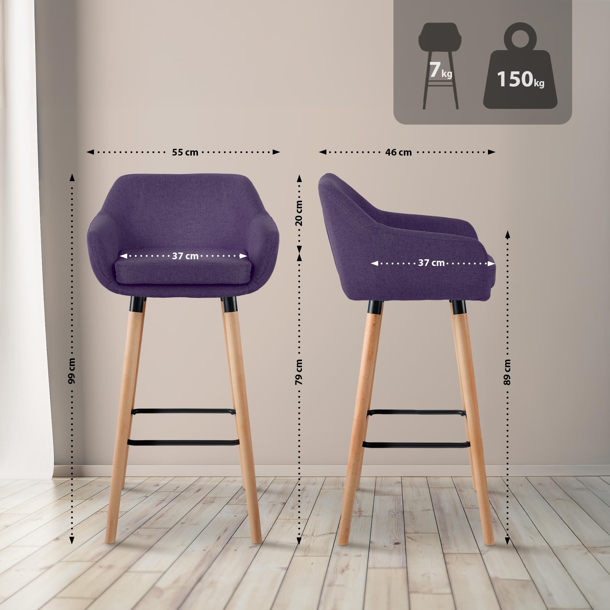 Barhocker Grant Stoff - lila - InfinityMarket