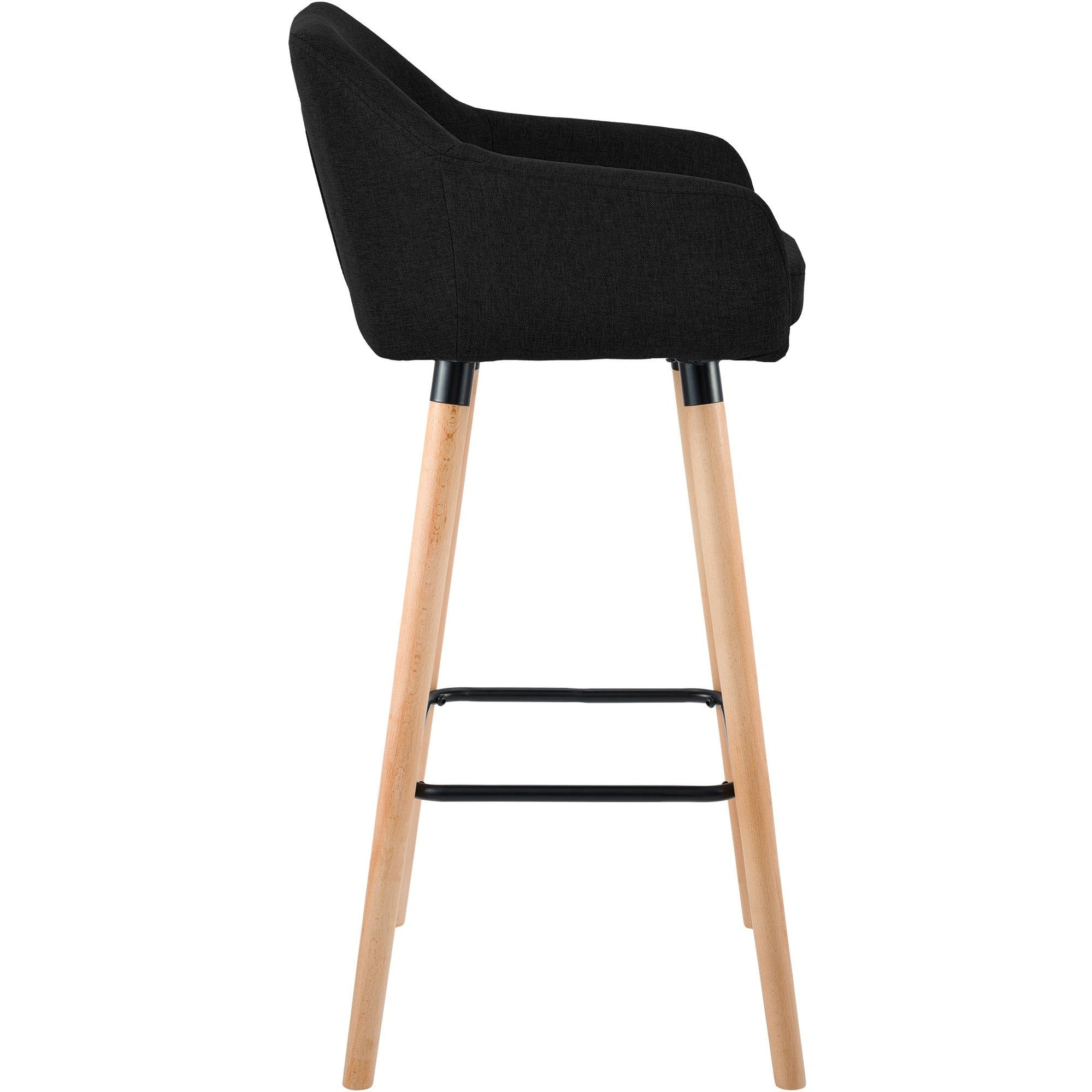 Barhocker Grant Stoff - schwarz - InfinityMarket