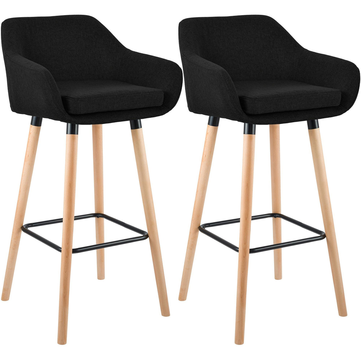 2er Set Barhocker Grant Stoff - schwarz