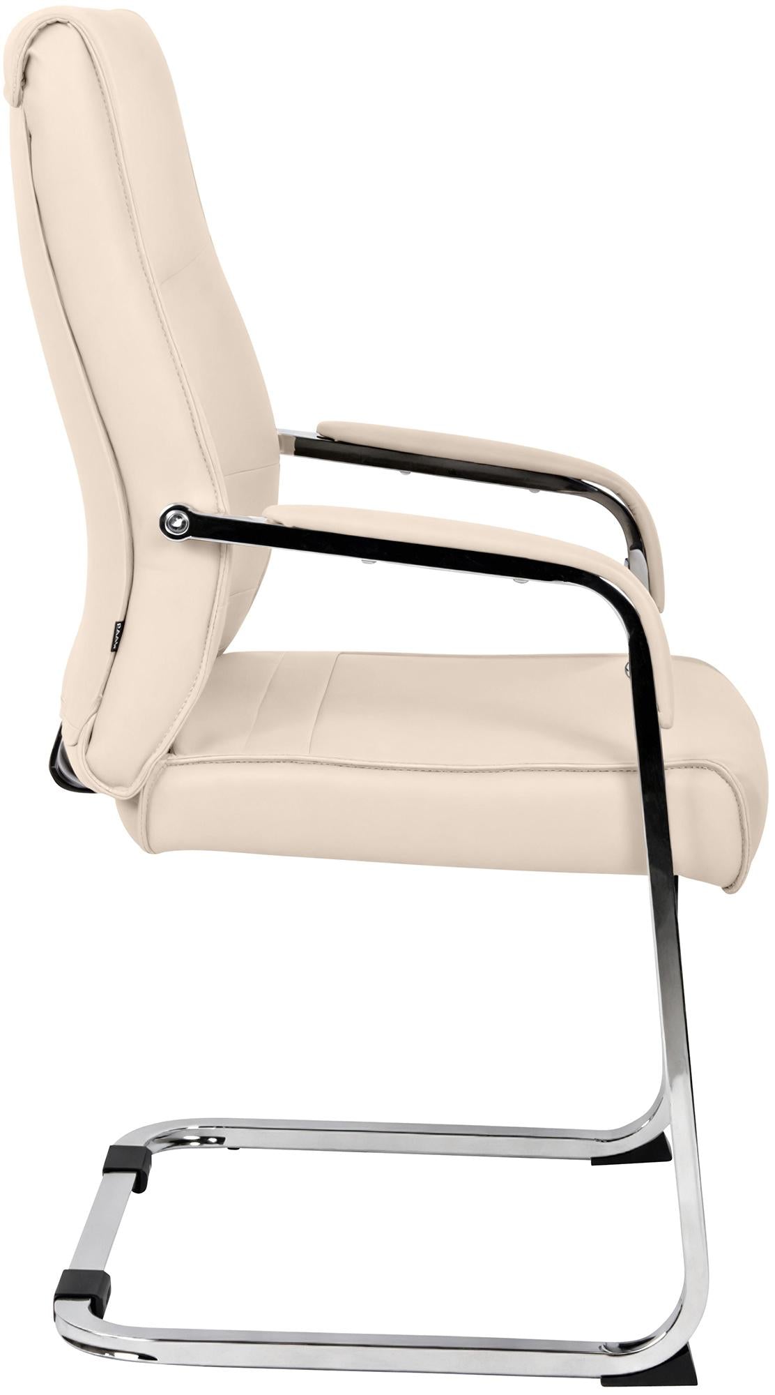 Set di 2 sedie visitatore Hobart in crema, perfette per uffici moderni e sale conferenze. Design elegante e funzionale.