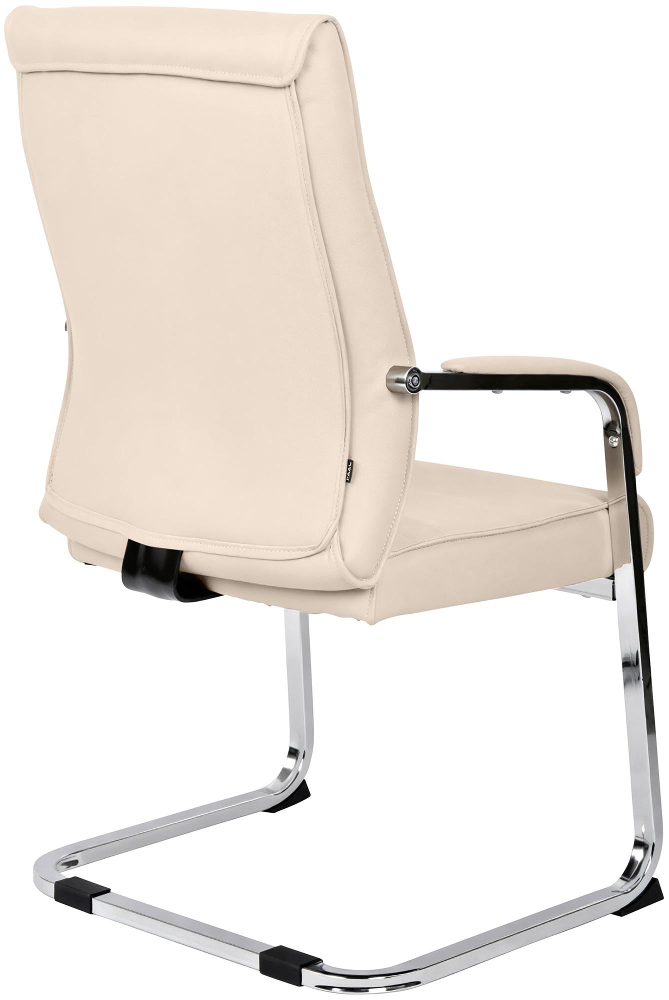 Set di 2 sedie visitatore Hobart in crema, perfette per uffici moderni e sale conferenze. Design elegante e funzionale.