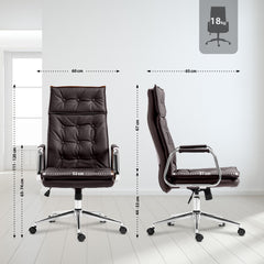 Bürostuhl Sotira Echtleder - braun
