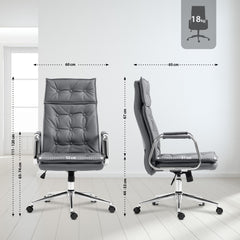 Bürostuhl Sotira Echtleder - grau