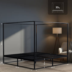 Himmelbett Batoni 200x200 - schwarz