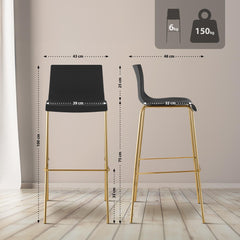 Barhocker Hoover Kunststoff 4-Fu� Gold - schwarz
