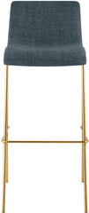 Barhocker Hoover Stoff 4-Fu� Gold - blau