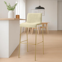 Barhocker Hoover Stoff 4-Fu� Gold - creme