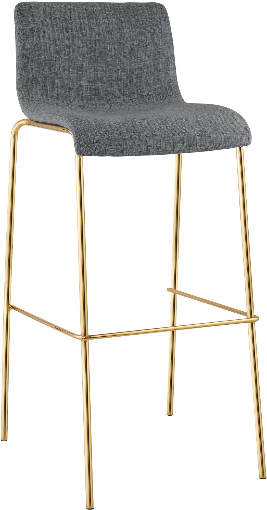 Barhocker Hoover Stoff 4-Fu� Gold - hellgrau
