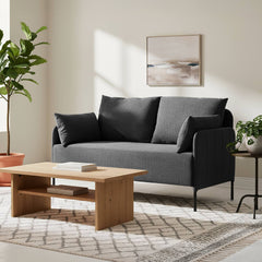 Ziden Couch 2 Sitzer Stoff - schwarz