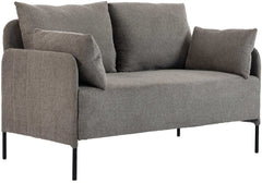 Divano Ziden 2 posti in tessuto taupe, elegante e moderno, perfetto per il tuo soggiorno.