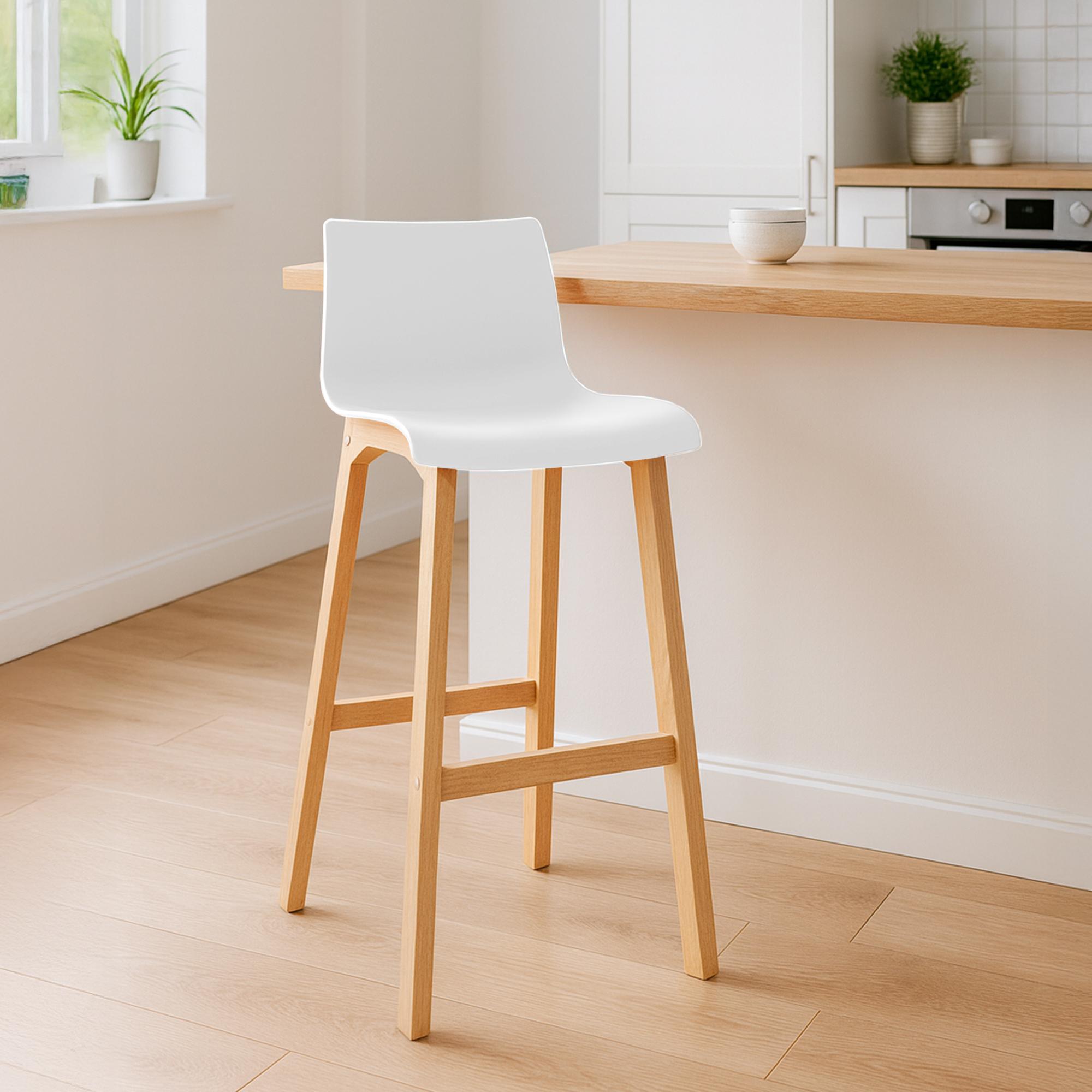 Barhocker Hoover Natura 4-Fuß Gestell - weiß - InfinityMarket