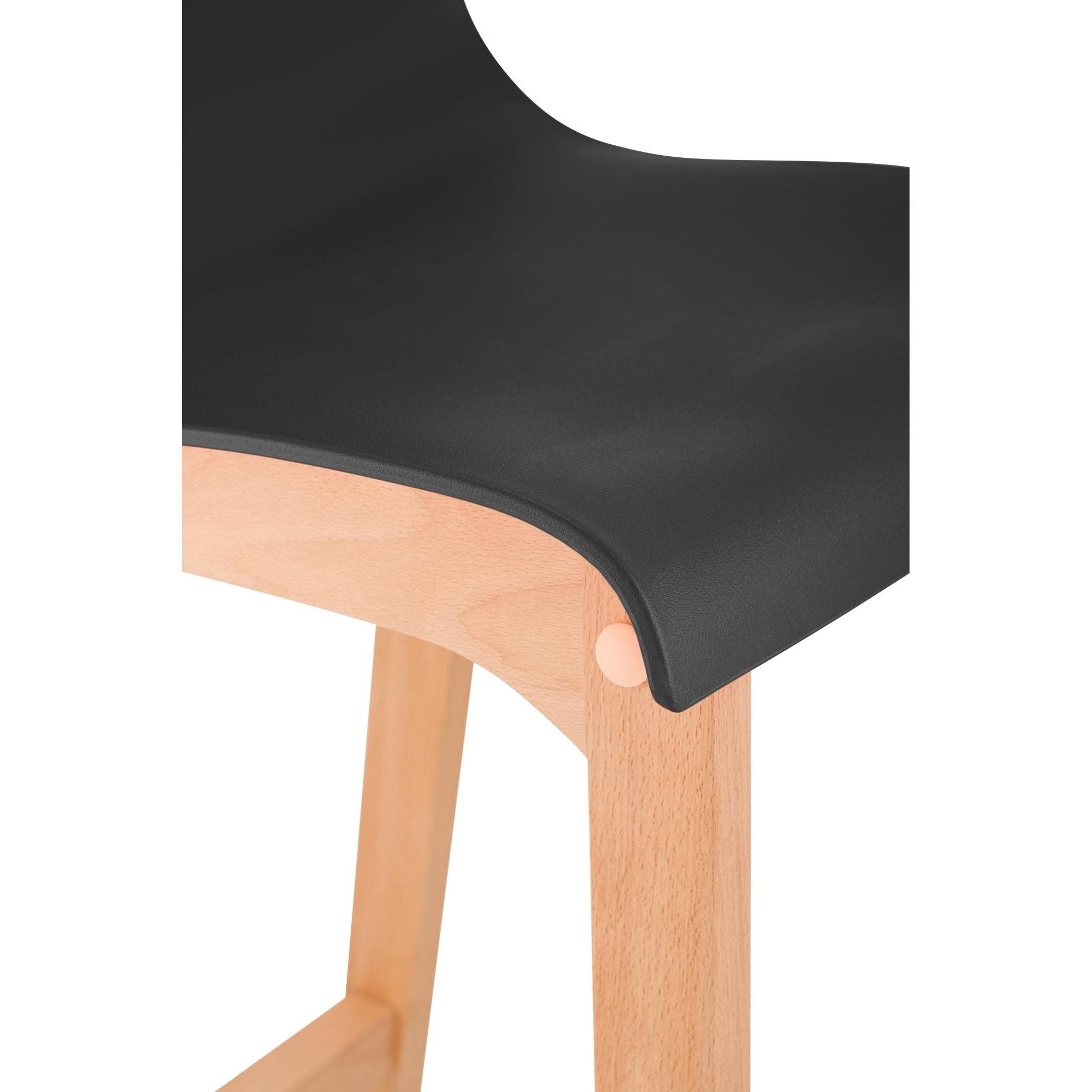 Barhocker Hoover Natura 4-Fuß Gestell - schwarz - InfinityMarket