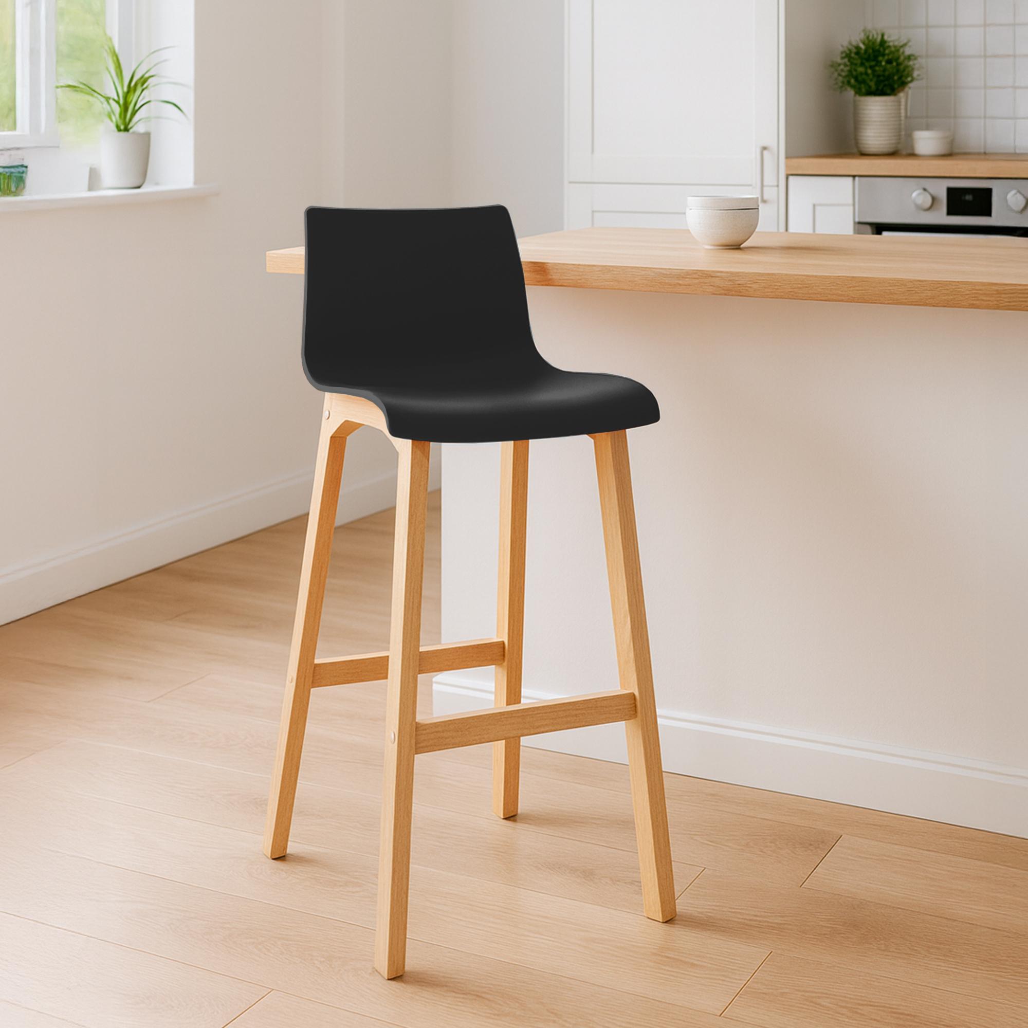 Barhocker Hoover Natura 4-Fuß Gestell - schwarz - InfinityMarket