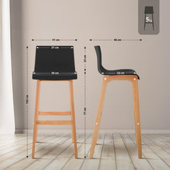 Barhocker Hoover Natura 4-Fuß Gestell - schwarz - InfinityMarket