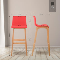 Barhocker Hoover Natura 4-Fuß Gestell - rot - InfinityMarket