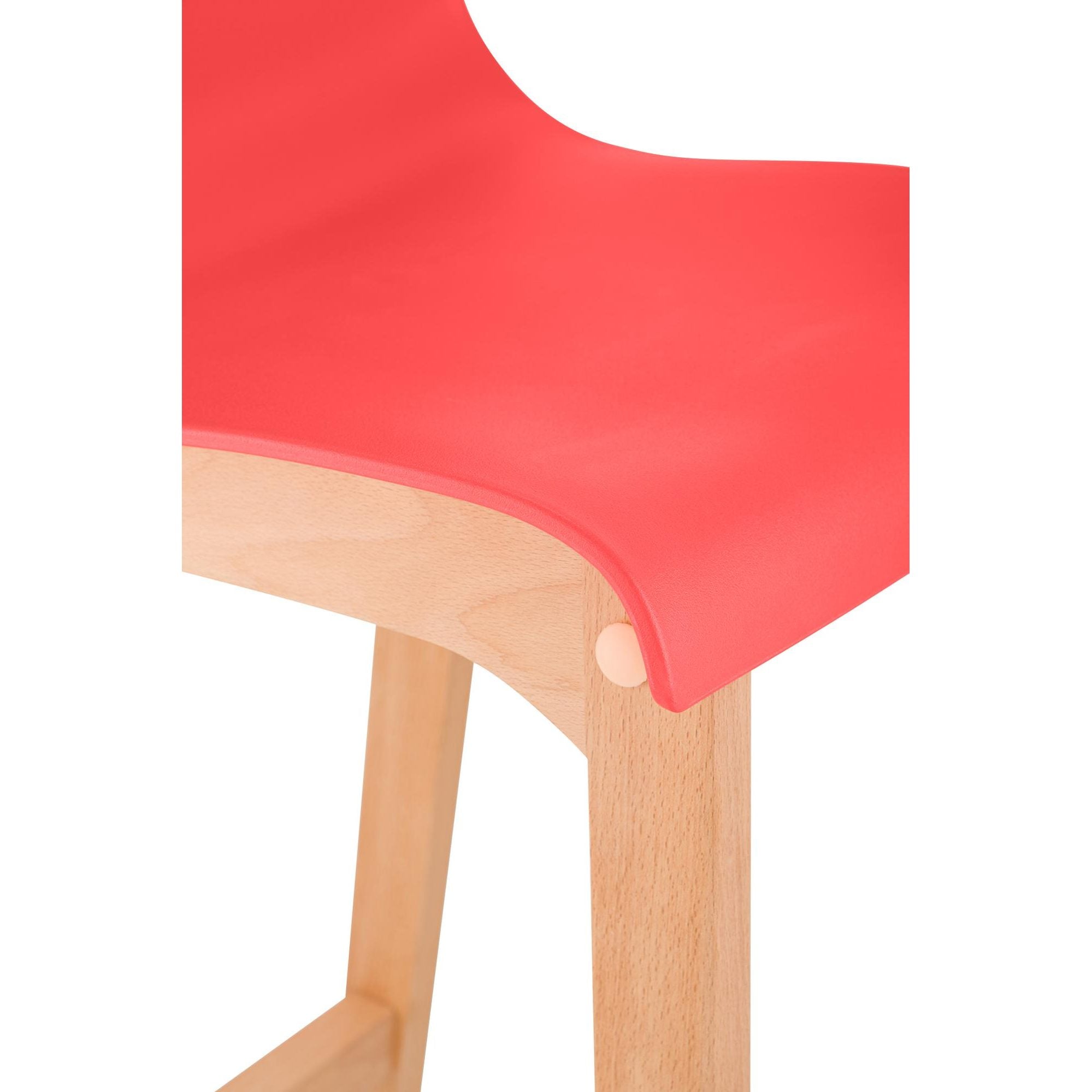 Barhocker Hoover Natura 4-Fuß Gestell - rot - InfinityMarket