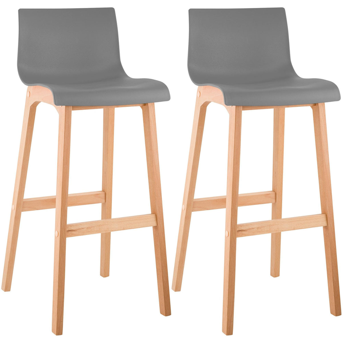 2er Set Barhocker Hoover Natura - grau