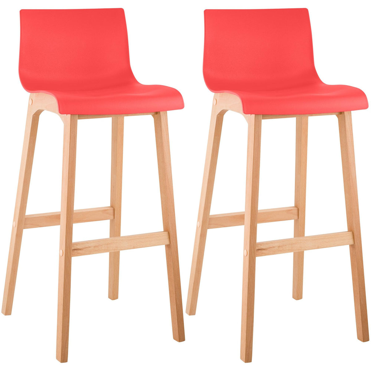 2er Set Barhocker Hoover Natura - rot