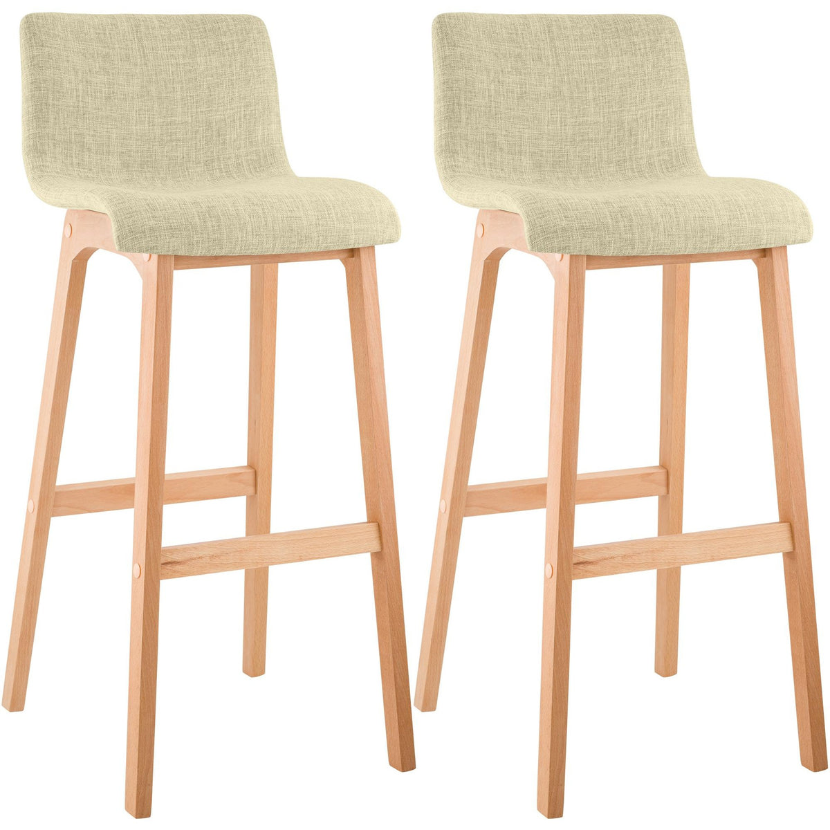 2er Set Barhocker Hoover Stoff Natura - creme