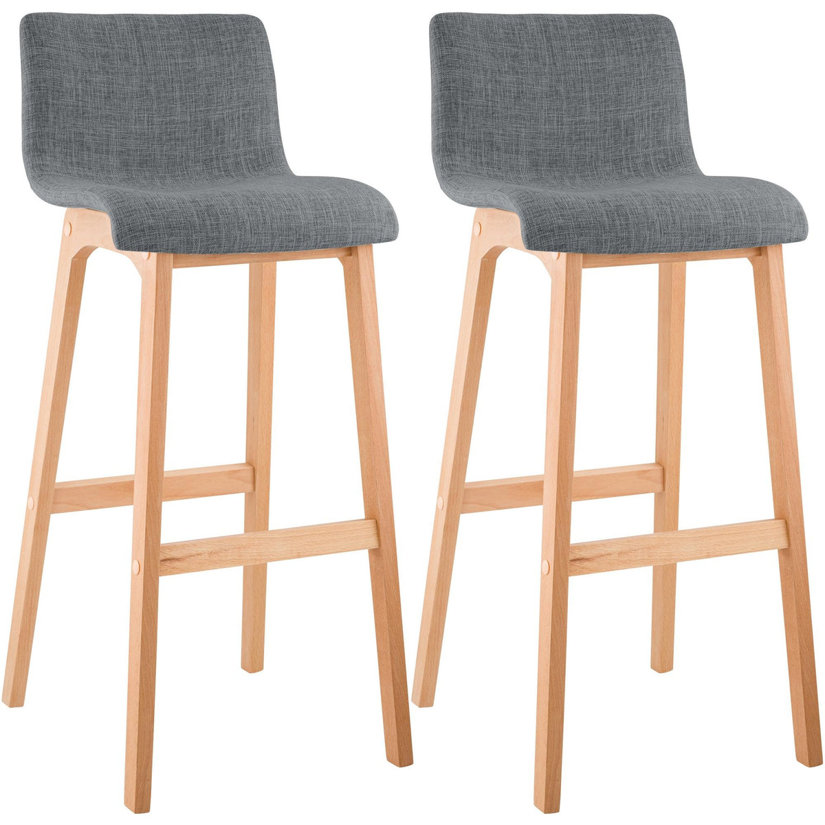 2er Set Barhocker Hoover Stoff Natura - hellgrau
