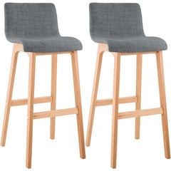 2er Set Barhocker Hoover Stoff Natura - hellgrau