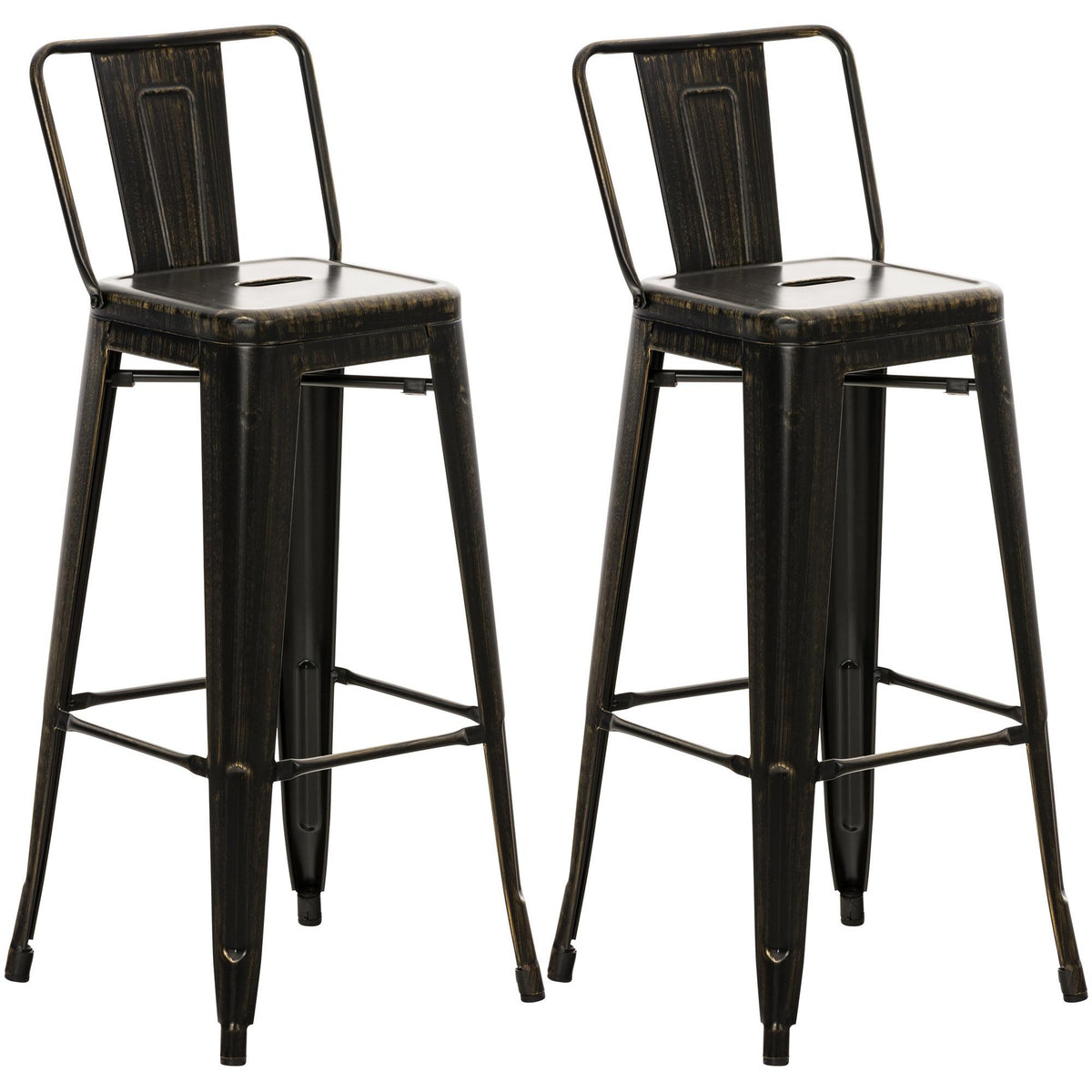 2er Set Barhocker Mason - schwarz-gold