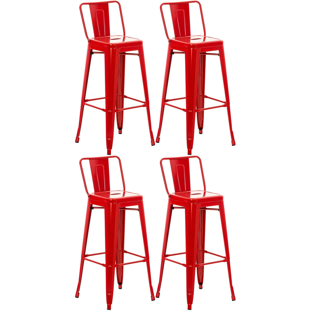 4er Set Barhocker Mason - rot