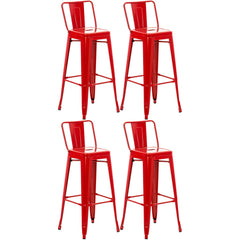 4er Set Barhocker Mason - rot