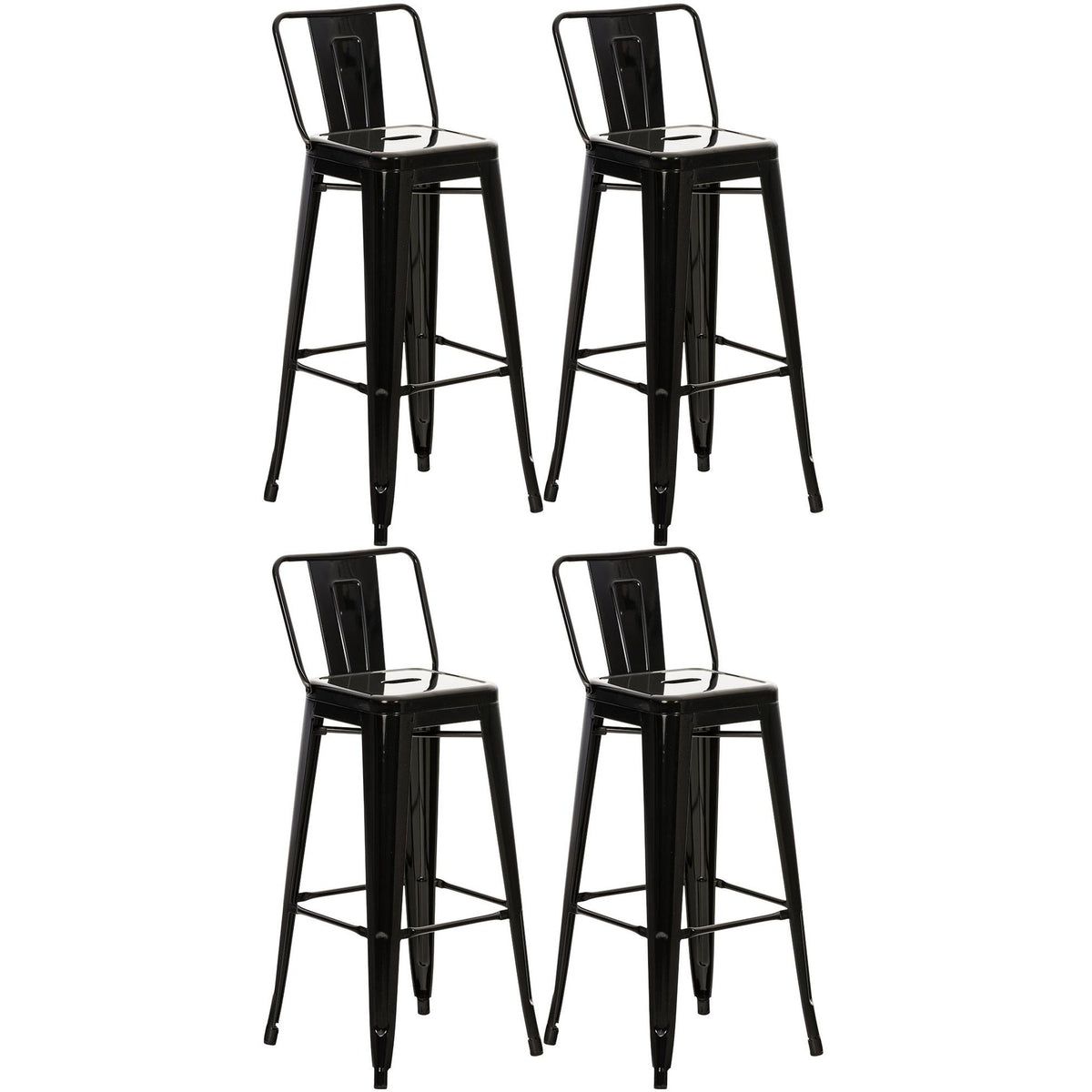4er Set Barhocker Mason - schwarz