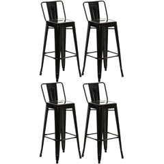 4er Set Barhocker Mason - schwarz-gold