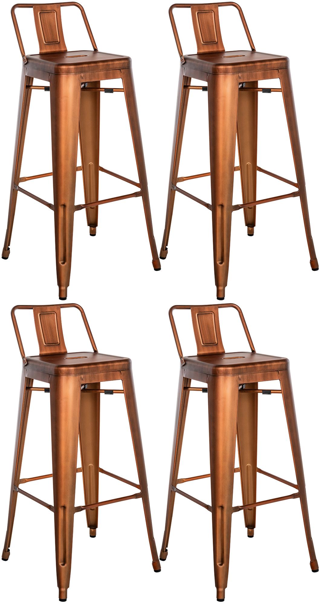 4er Set Barhocker Mason - kupfer
